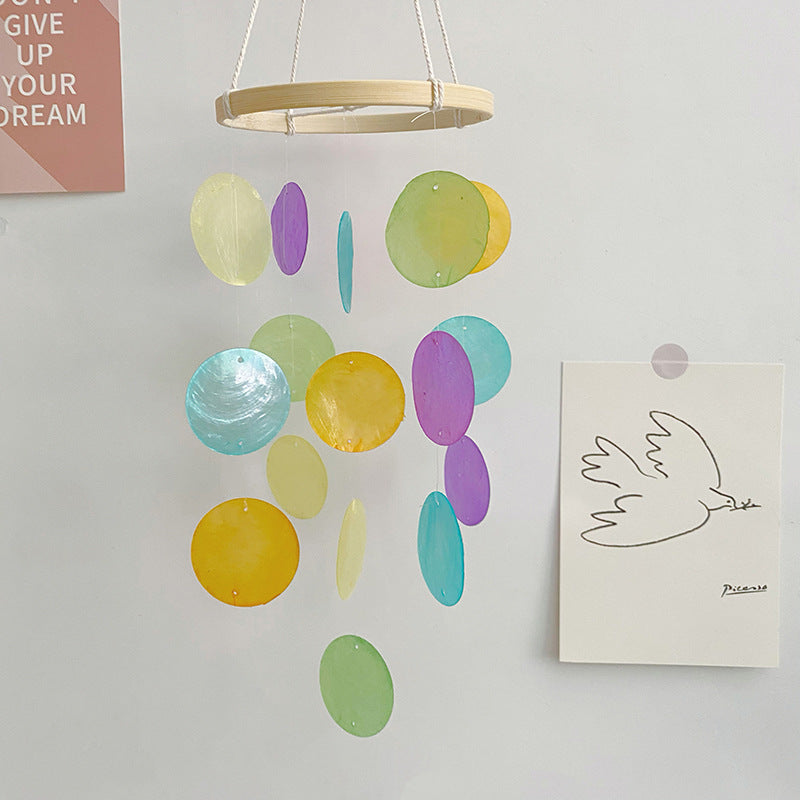 Colorful natural shell wind chime