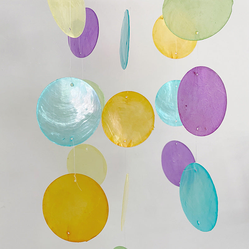 Colorful natural shell wind chime