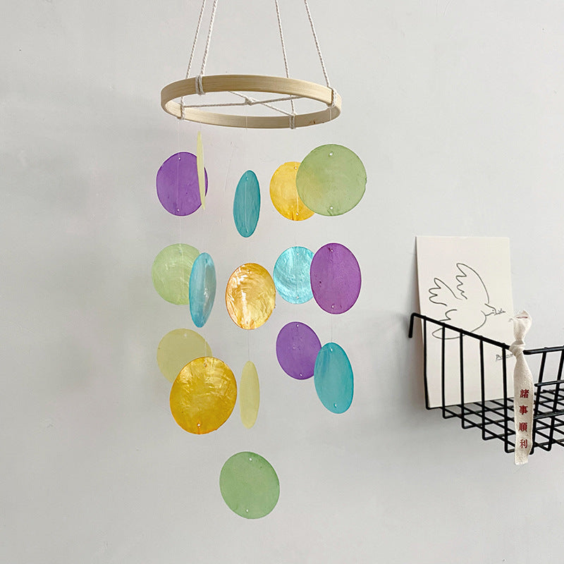 Colorful natural shell wind chime