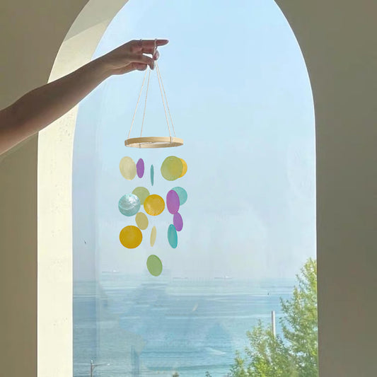 Colorful natural shell wind chime